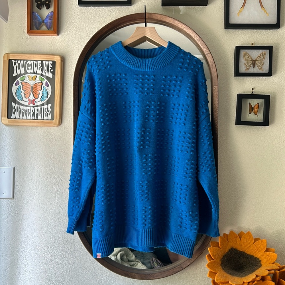 Lego Target blue knit sweater